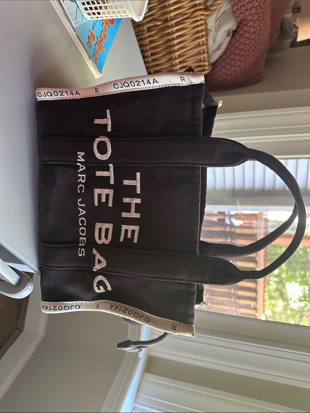Marc Jacobs Black Canvas Tote with Cream Trim